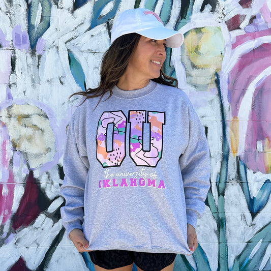UNIV. OF OK (Spring 2023): OU Bright Mixed Media (SWEATSHIRT)