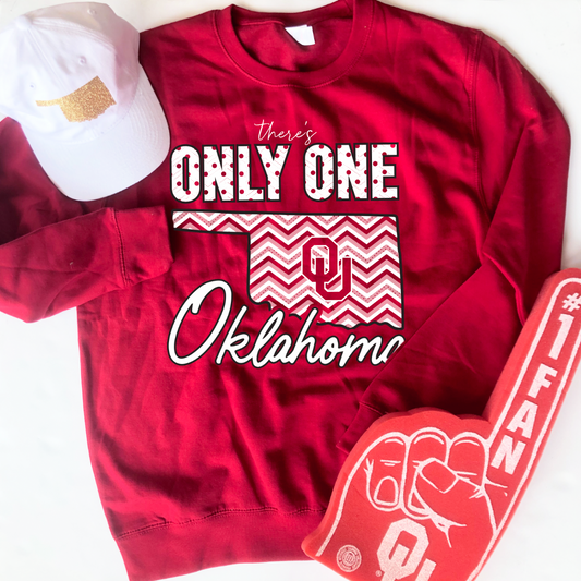 UNIV. OF OK 2022: There's Only One Oklahoma Chevron State (SWEATSHIRT)