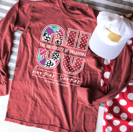 UNIV. OF OK 2022: OU Mixed Pattern (LONGSLEEVE)