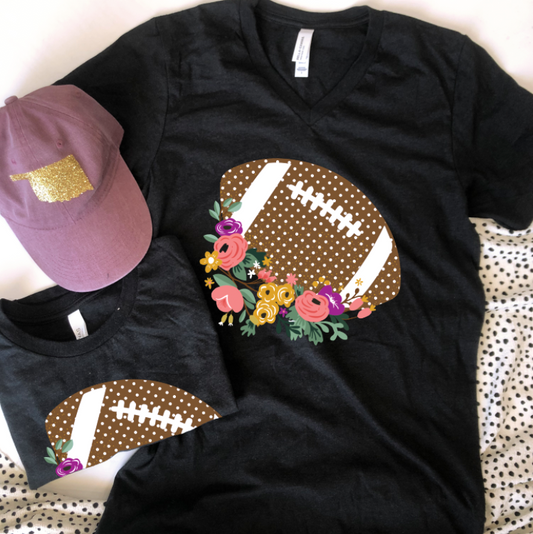 SPORTS LIFE (FALL 2022): Floral Football & Polkadots (VNECK or CREW NECK)