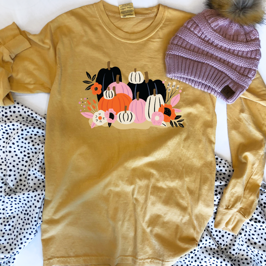 THANKSGIVING: Pumpkins & Flowers (LONGSLEEVE)