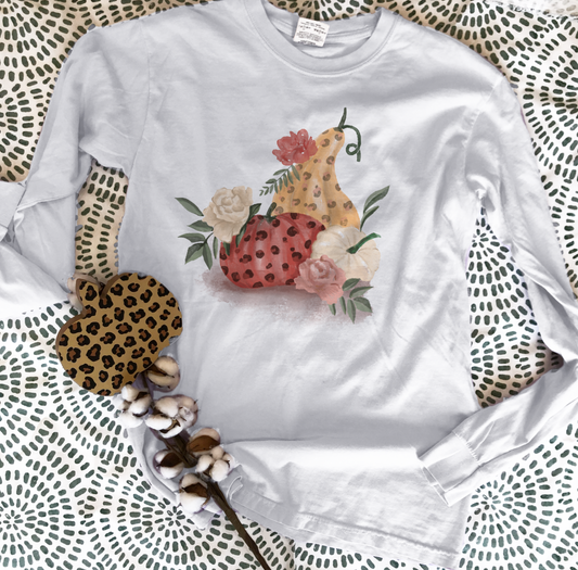 THANKSGIVING 2022: Leopard & Floral Fall Pumpkins (LONGSLEEVE)