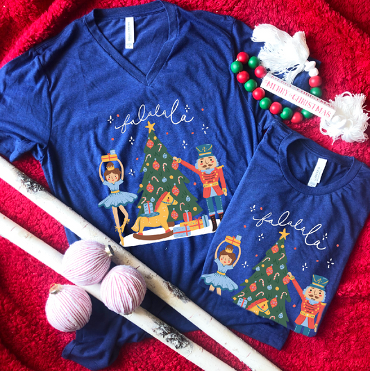 CHRISTMAS: Falalala, Ballerina & Nutcracker Tree (VNECK)