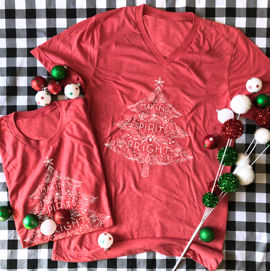 CHRISTMAS: Making Spirits Bright (BASIC VNECK)