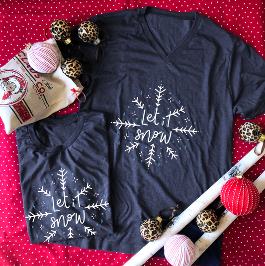 BLACK FRIDAY 2023: Let it Snow (BASIC VNECK or CREW NECK)