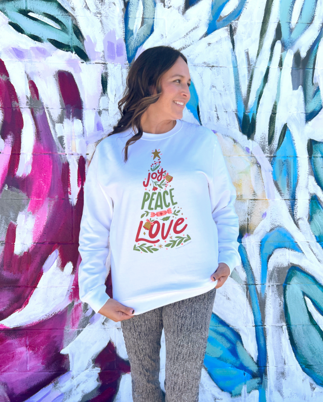 CHRISTMAS: Joy, Peace, Love Tree (SWEATSHIRT)
