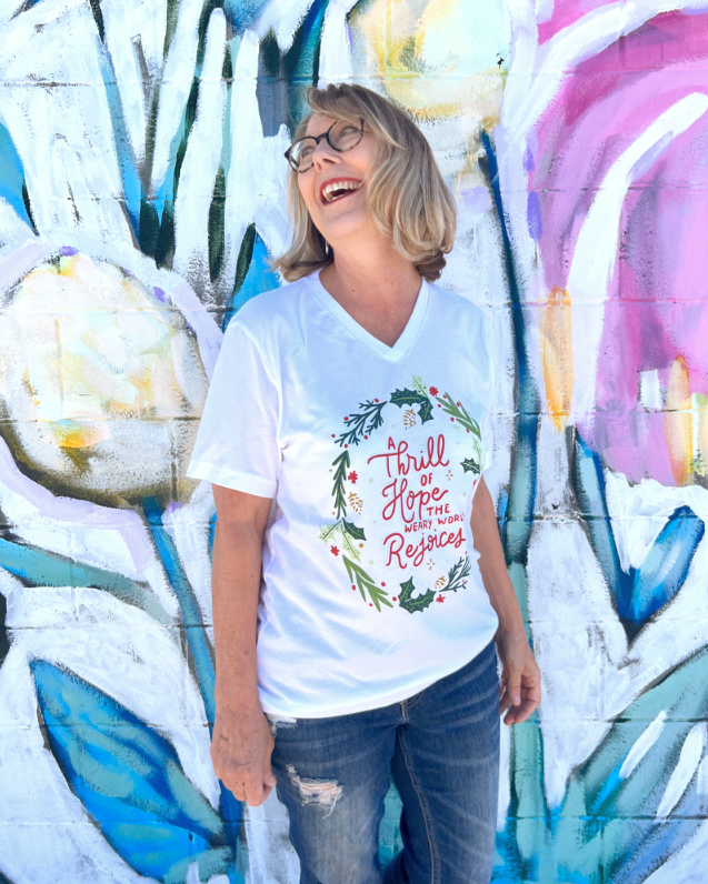 A Thrill of Hope Wreath (VNECK or CREW NECK)