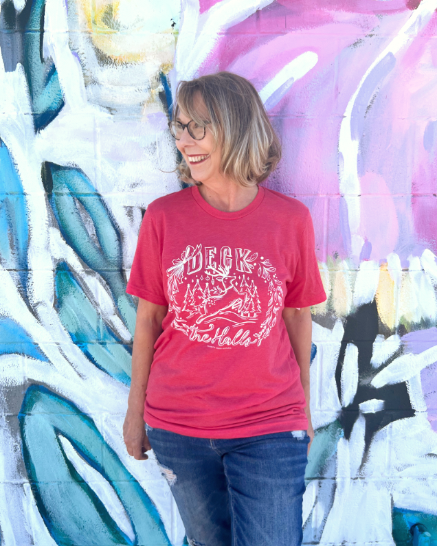 CHRISTMAS: Deck The Halls Linework (VNECK or CREW NECK)