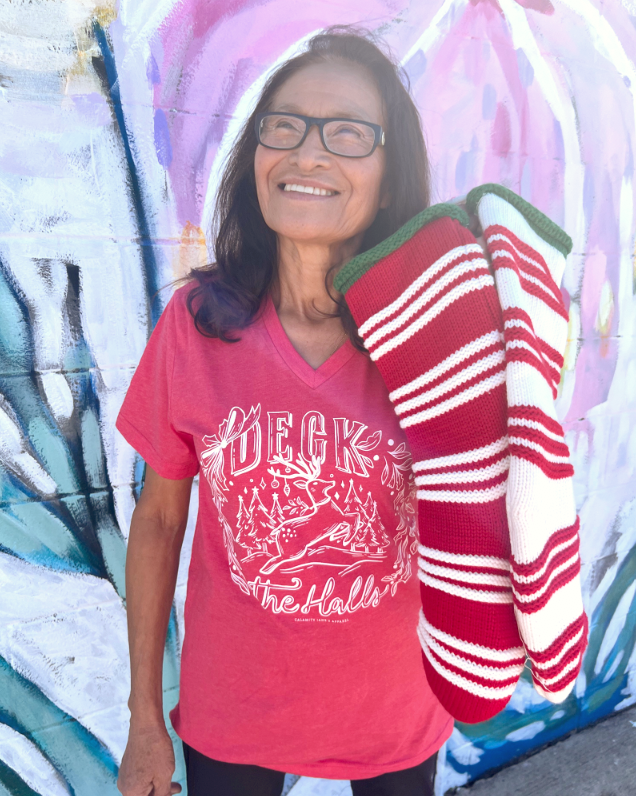 CHRISTMAS: Deck The Halls Linework (VNECK or CREW NECK)