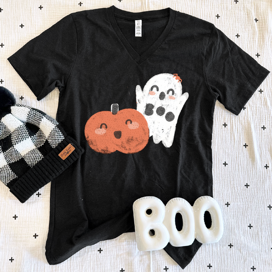 HALLOWEEN 2023: Cutesy Pumpkin & Ghost - VNECK