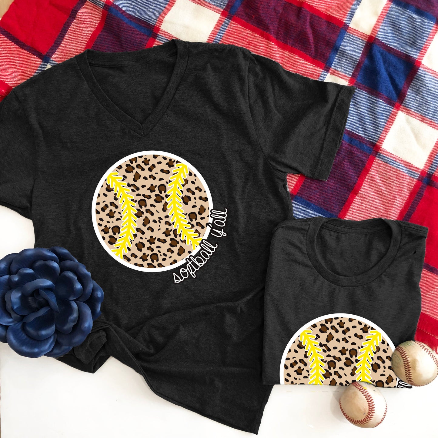 SPORTS LIFE: Leopard Softball Y'all (CREW NECK or VNECK)