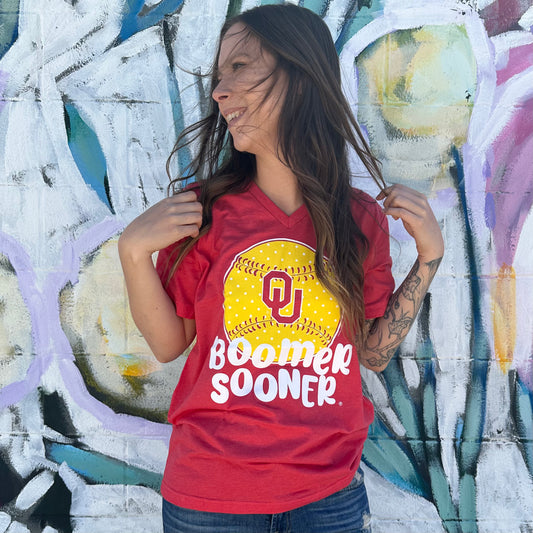 UNIV. OF OK (Spring 2023): Boomer Sooner Softball (VNECK or CREW NECK)